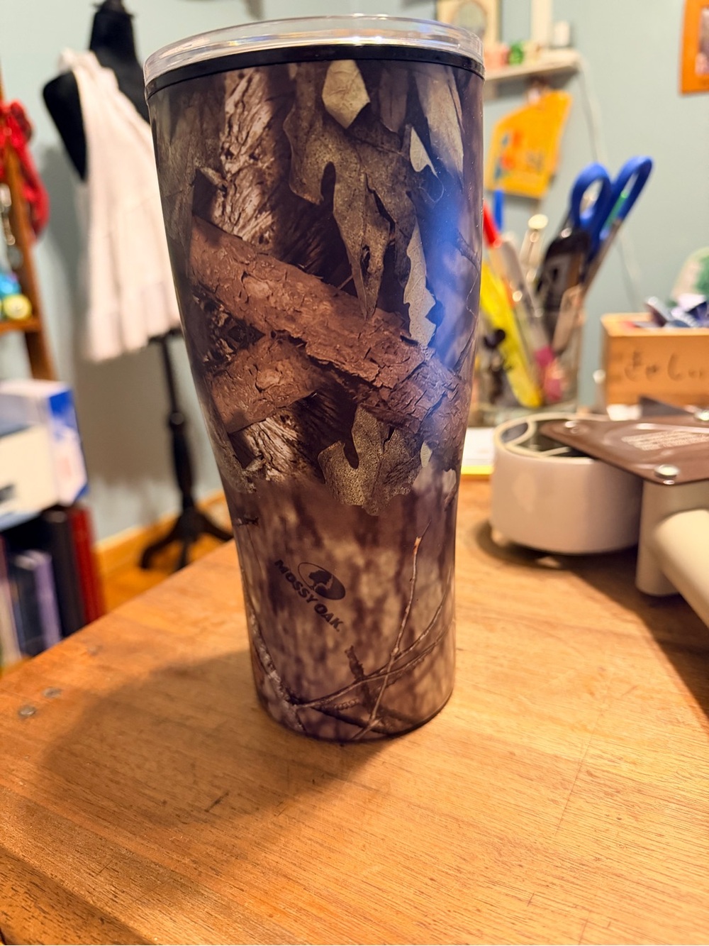 Mossy Oak Realtree-Style Camo Travel Tumbler in Brown and Green